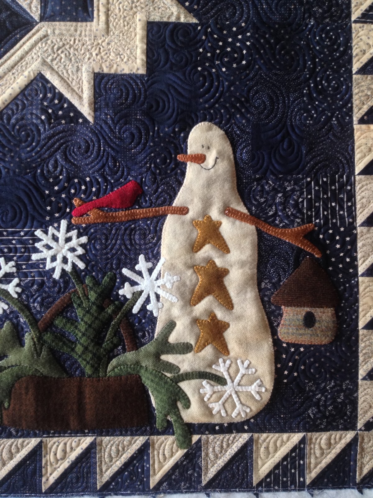 Sewing & Quilt Gallery Winter Wool Applique quilt