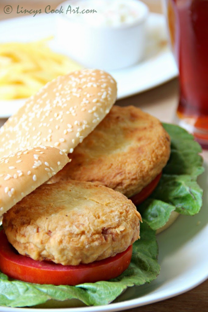 Chicken Patty Burger/ Breaded Chicken Burger Lincy's Cook Art