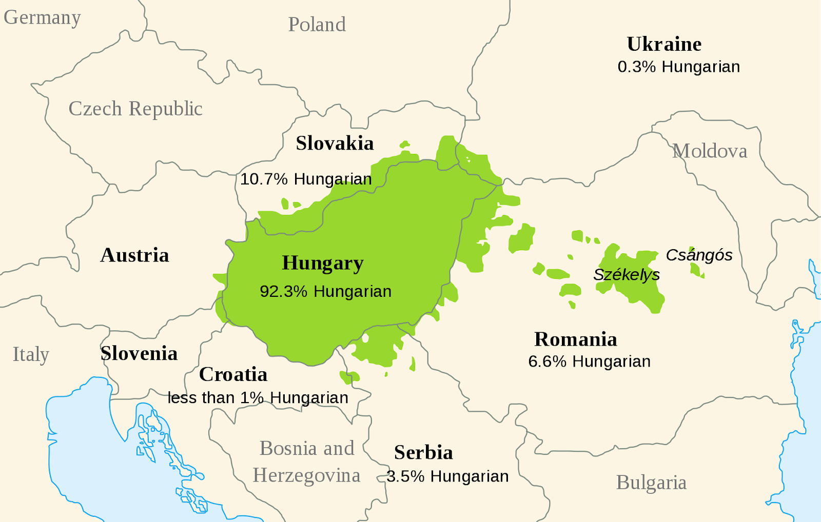 Verbreitung der ungarischen Sprache