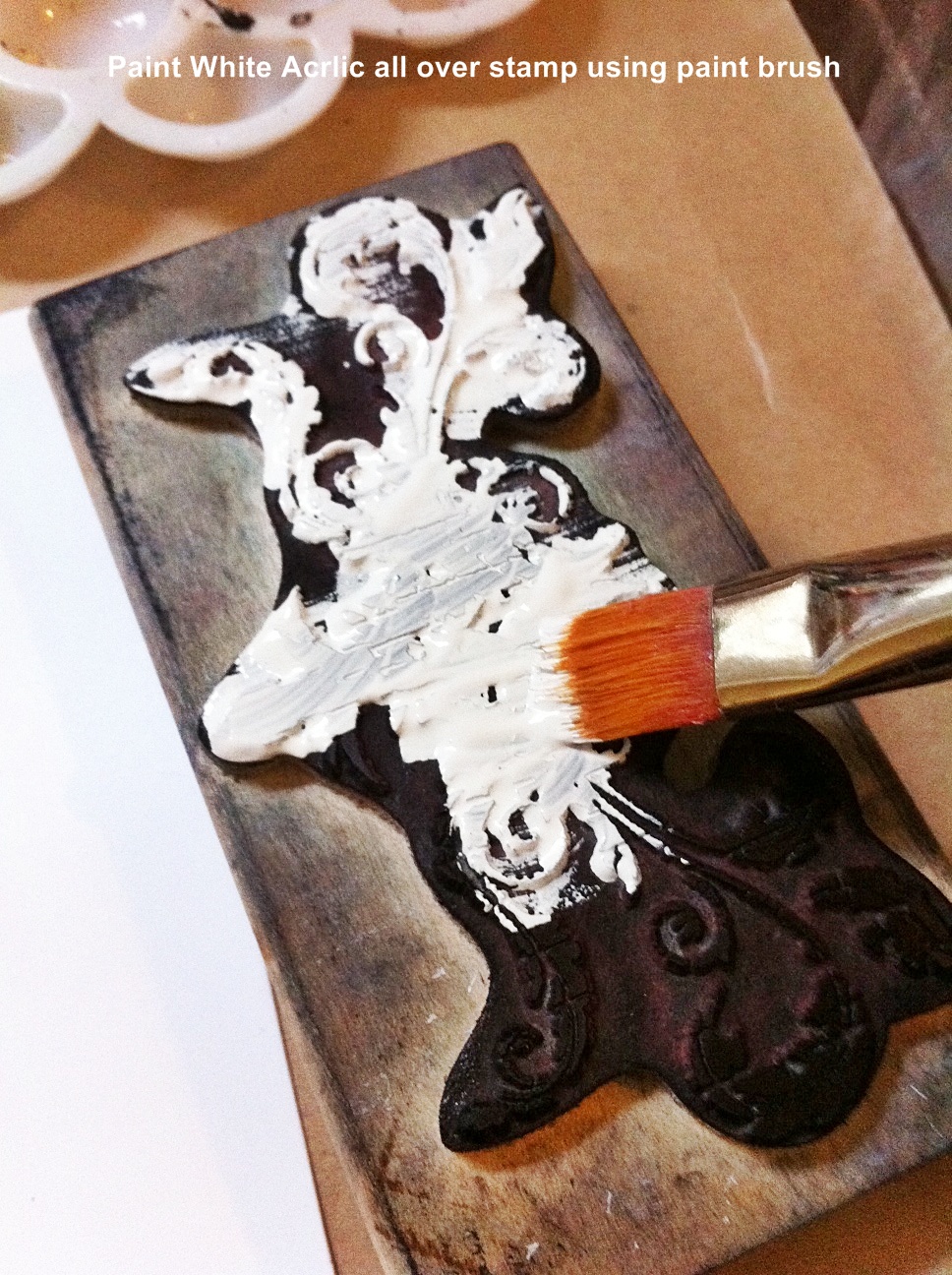 Papier Love Stamping with Acrylic Paint Tutorial