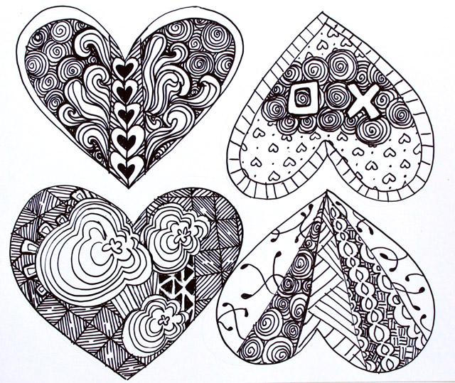 punk projects Zentangle Valentines DIY
