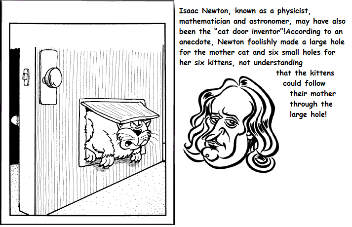 Adviser In Math And Physics Newton The Cat Door Inventor