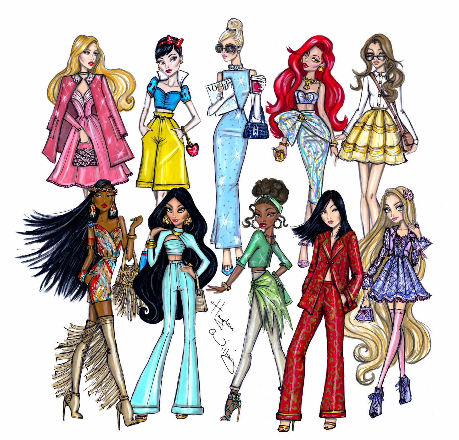 Hayden Williams Fashion Illustrations Disney Diva Fashionistas