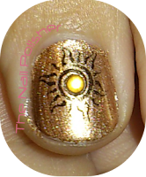 nail art stamping sun metallic copper