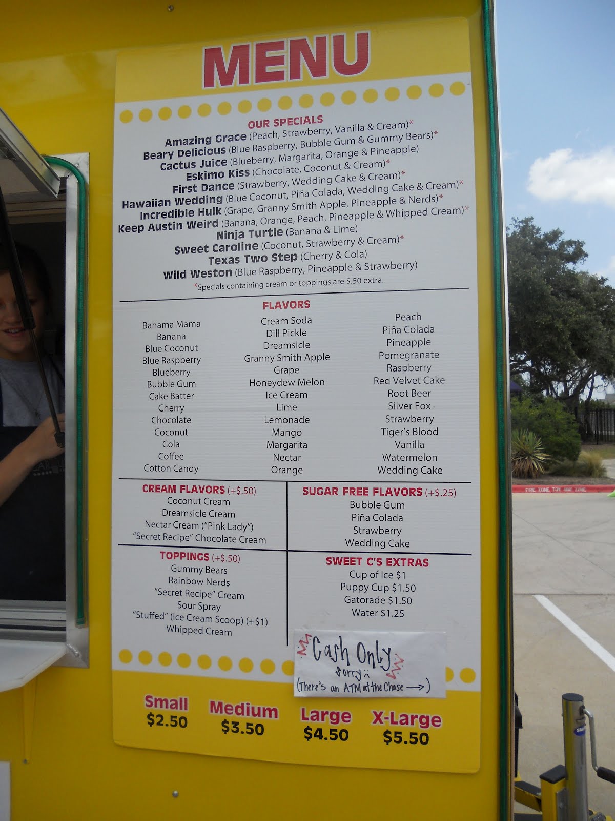 Carolines menu sweet Sweet Caroline's