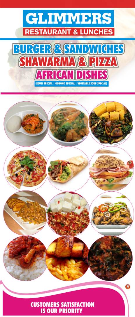 GLIMMERS RESTAURANT | CALL 08060728821