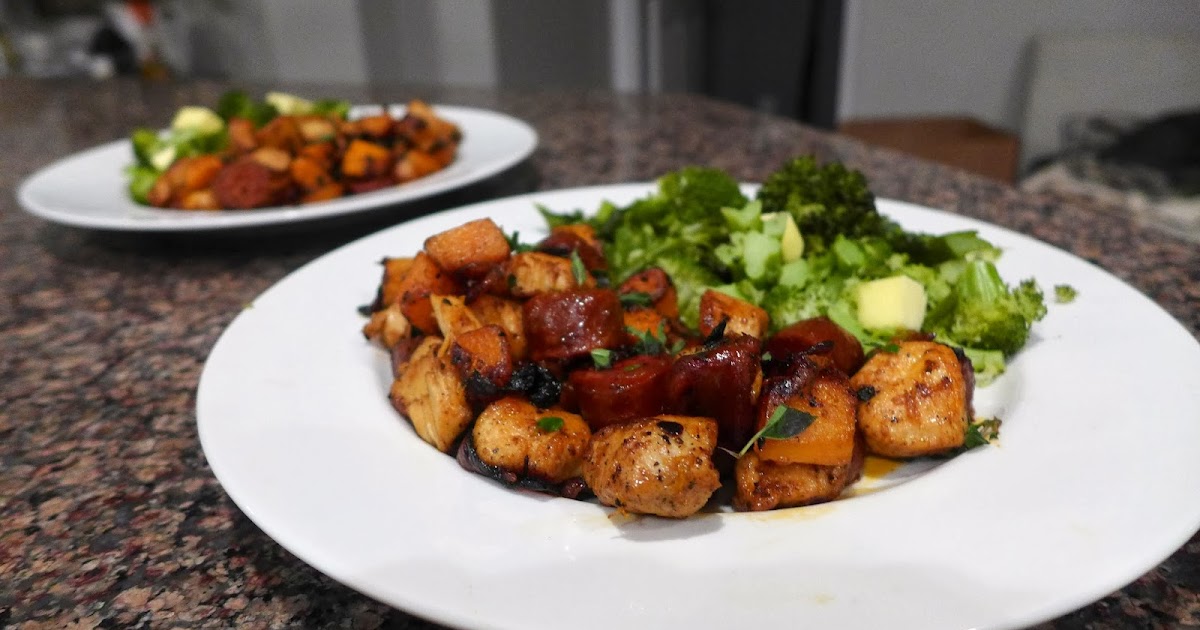 Chicken with Chorizo Sausage and Sweet Potatoes Overthrow Martha