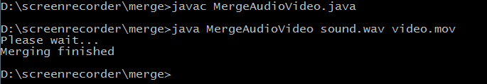 merge audio and video in Java
