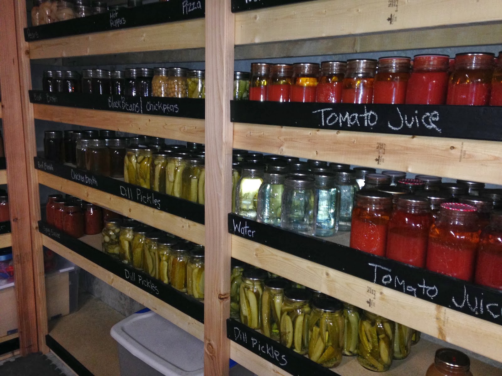 Recipes We Love Canning Pantry with chalkboard ledge to protect jars