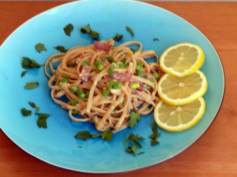 Baking and Cooking, A Tale of Two Loves Pasta Carbonara with Peas and