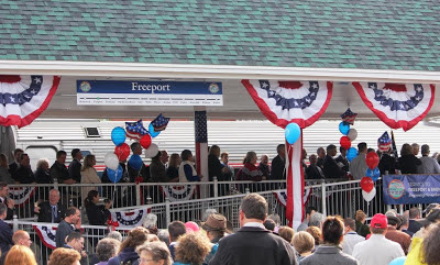 Freeport Depot Crowds greet Downeaster in Freeport