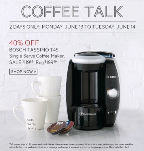 Canadian Daily Deals The Bay 40 Off Bosch Tassimo T45 Coffee Maker