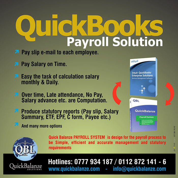 QuickBooks Payroll Solutions. Pay slip, Salary Summary, ETF, EPF, C Form etc
