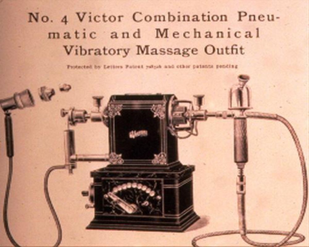 Female using vibrator