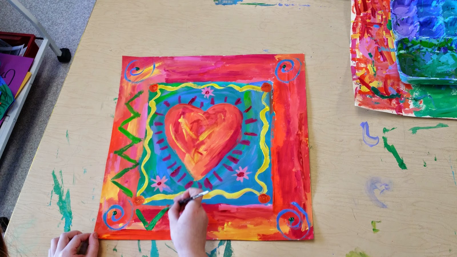 Paintbrush Rocket Third Grade Peter Max Hearts