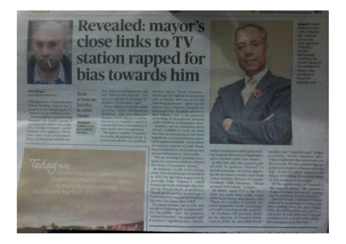 Is the EVENING STANDARD telling the truth about Tower Hamlets Council's wastes, its "mayor"?