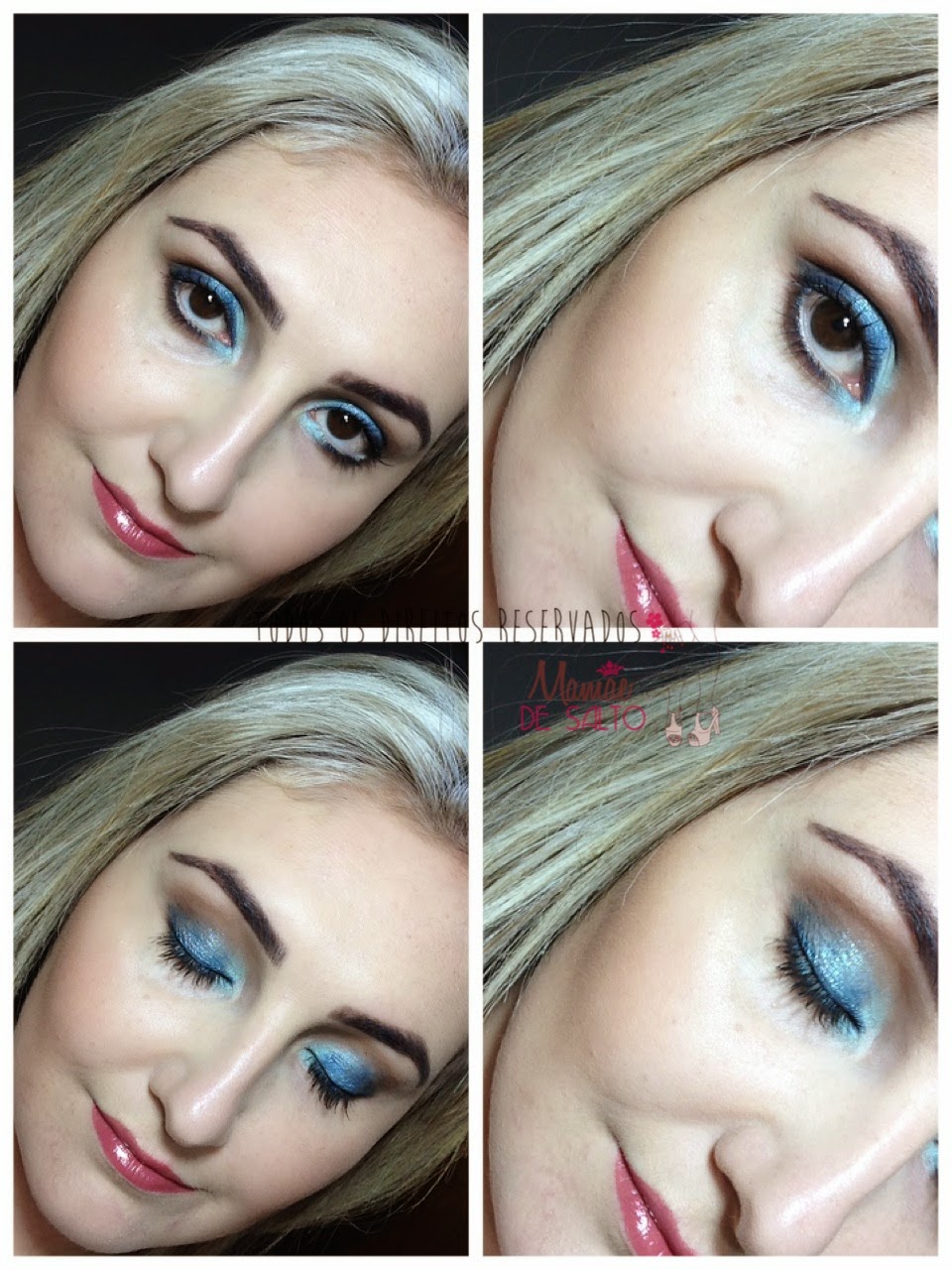 tutorial de maquiagem azul inspiração para festas de final de ano e verão => blog Mamãe de Salto