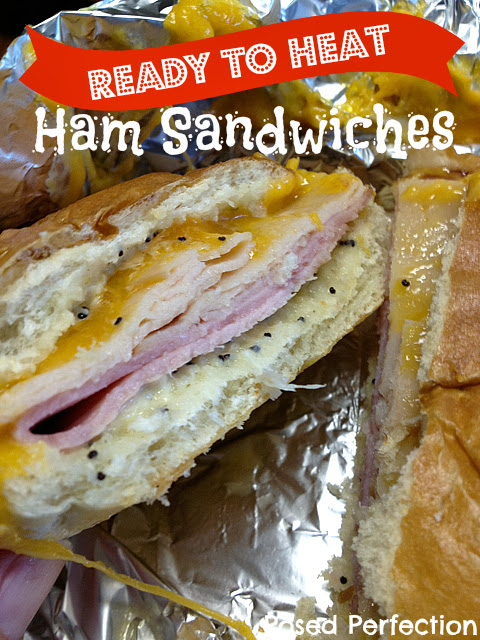 ready to heat, make ahead ham sandwiches