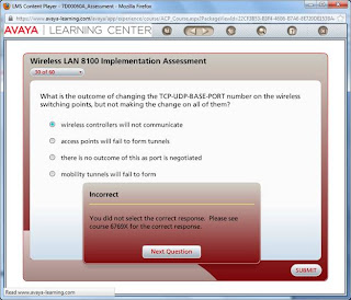 Avaya Wireless LAN 8100 Implementation Assessment Exam