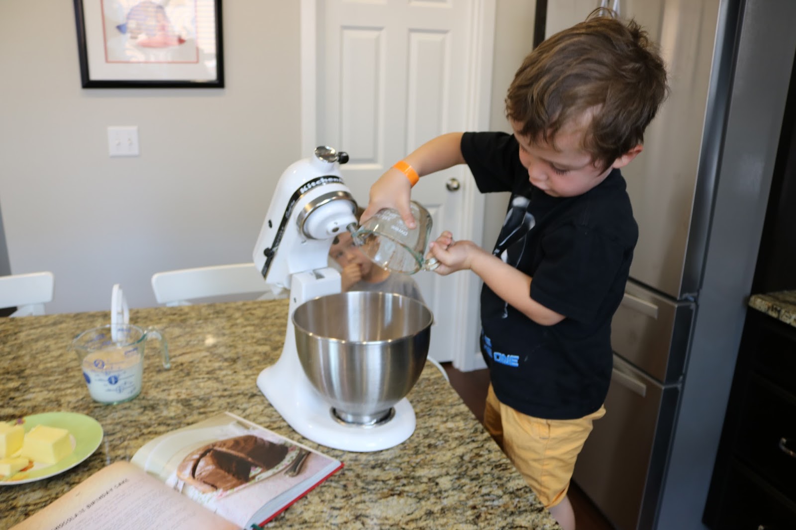 Baking with twin 4-year olds