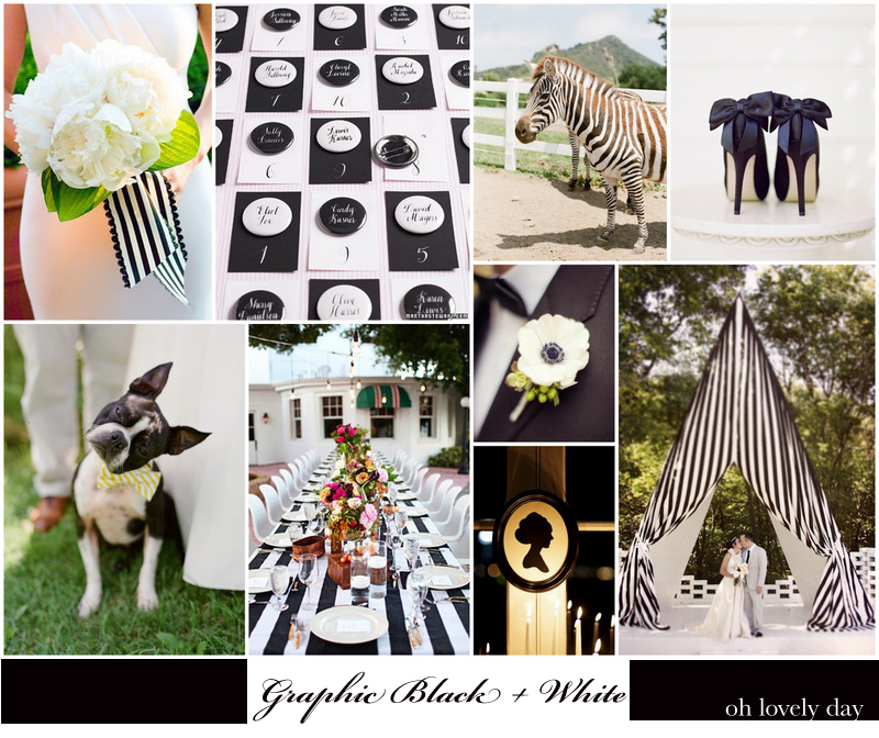 Pairing different patterns in the black and white palette makes the classic