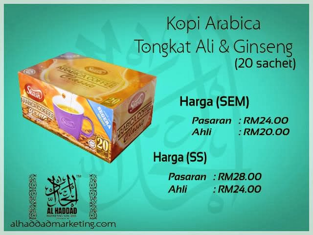 KOPI ARABICA TONGKAT ALI & GINSENG enak dan menguatkan tenaga....