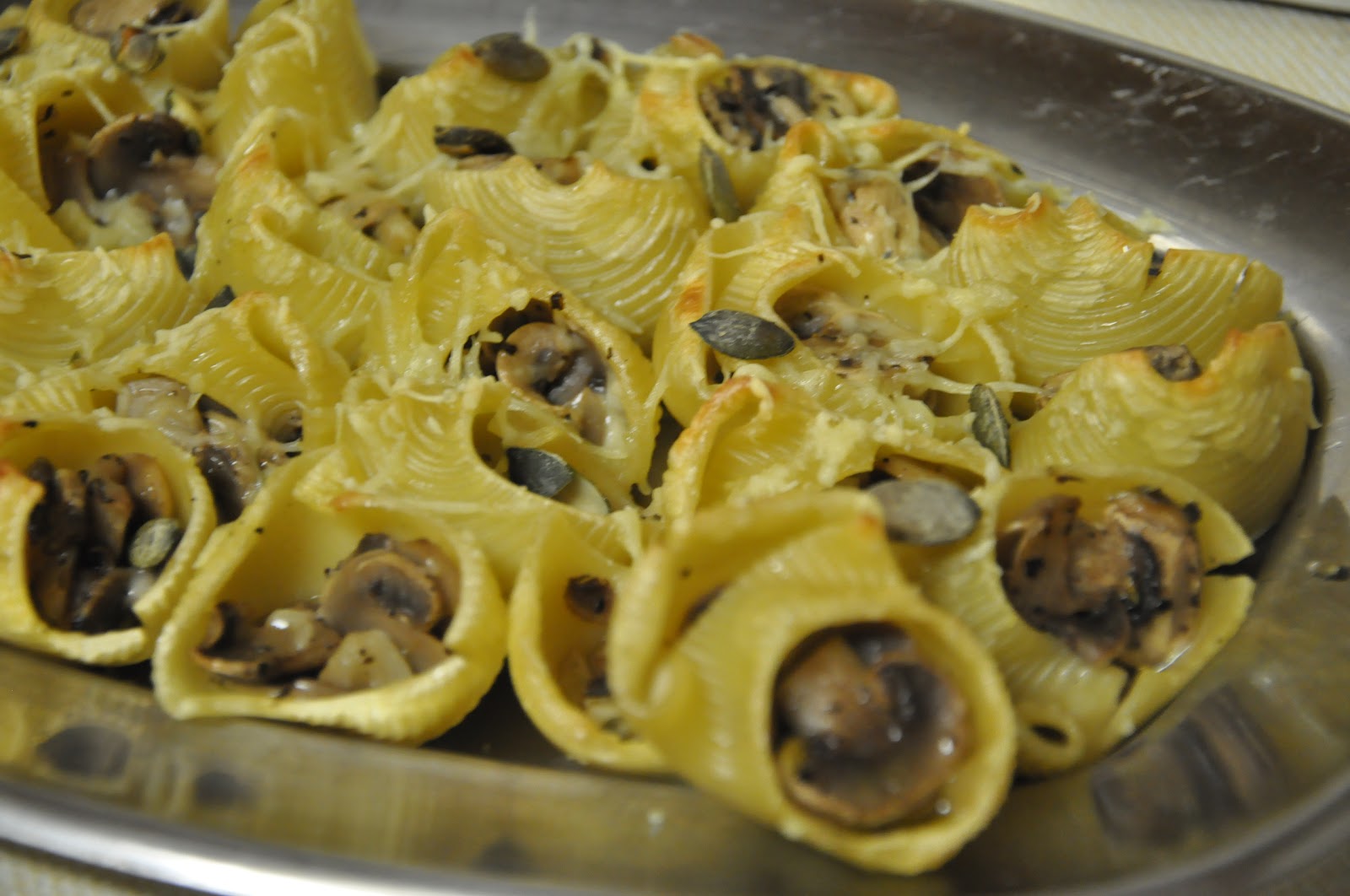 Between Kitchens On Two { mushroom stuffed pasta shells }