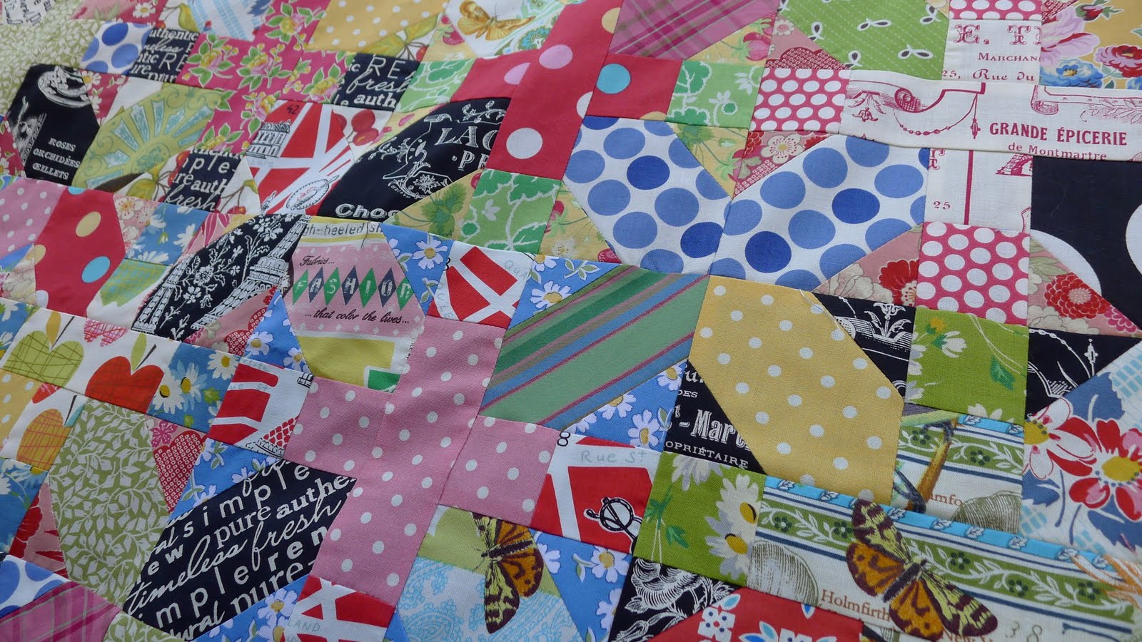 Cabbage Quilts Japanese x and + Quilt Top