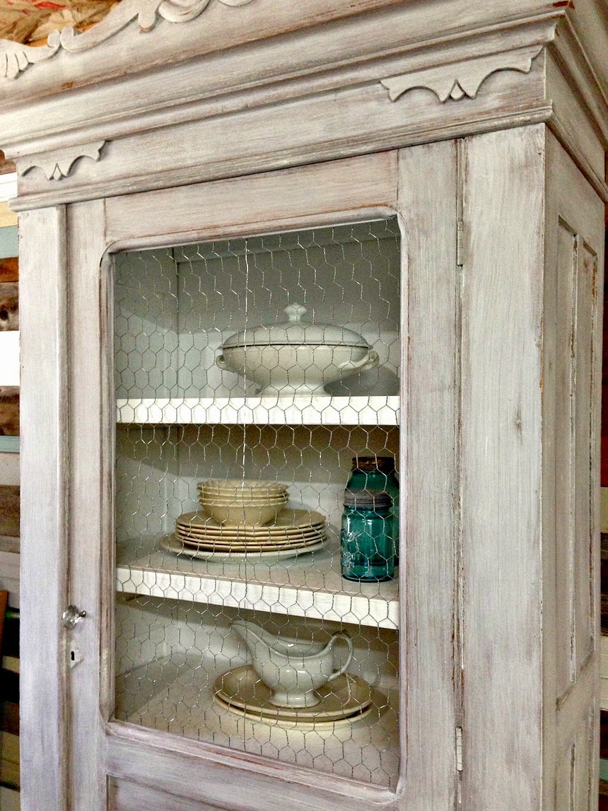 blue roof cabin Layered White Wash Finish