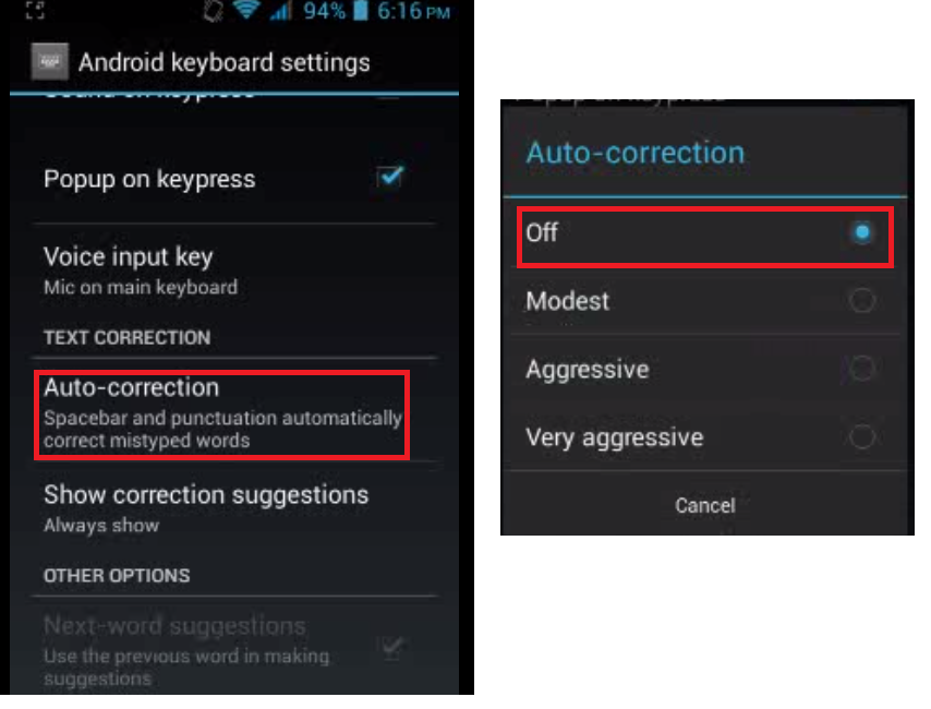 How to Off or disable Auto-Correction i