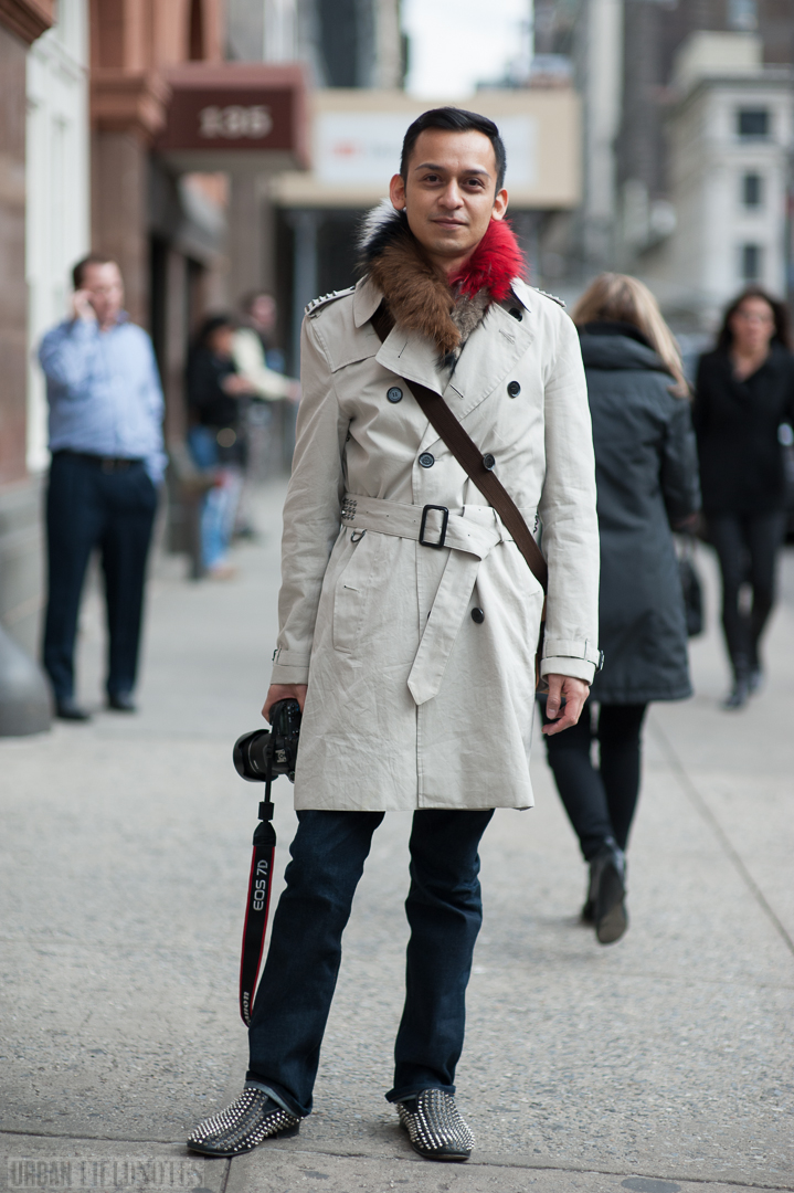 Urban Fieldnotes New York Street Style Trenchcoat and Fur Collar