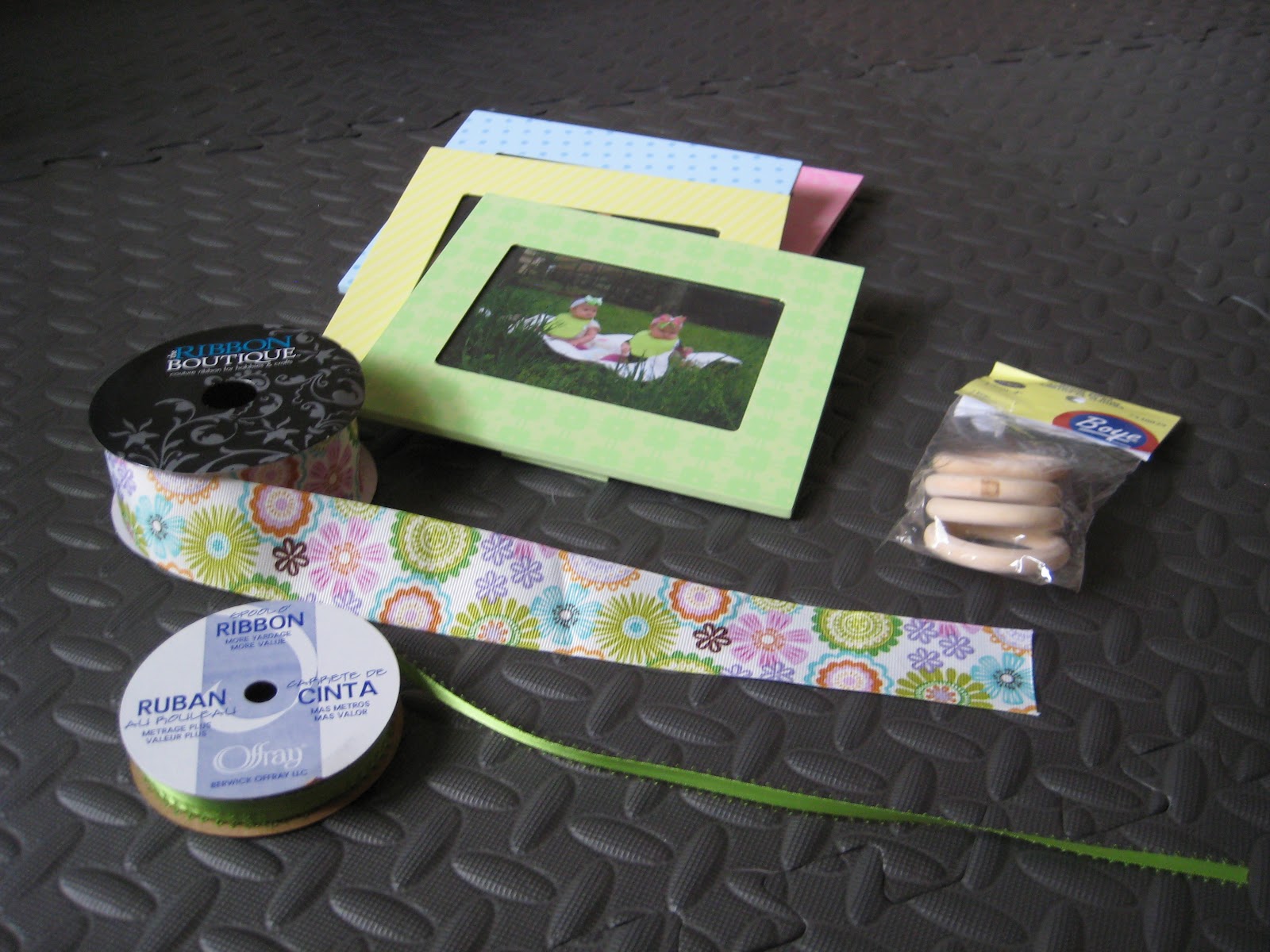 Pale Feather Momma Hanging Frames on a Ribbon