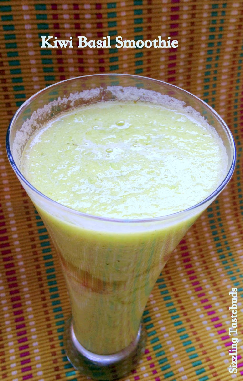 Sizzling Tastebuds Kiwi Basil Smoothie Easy Sugarfree Smoothies