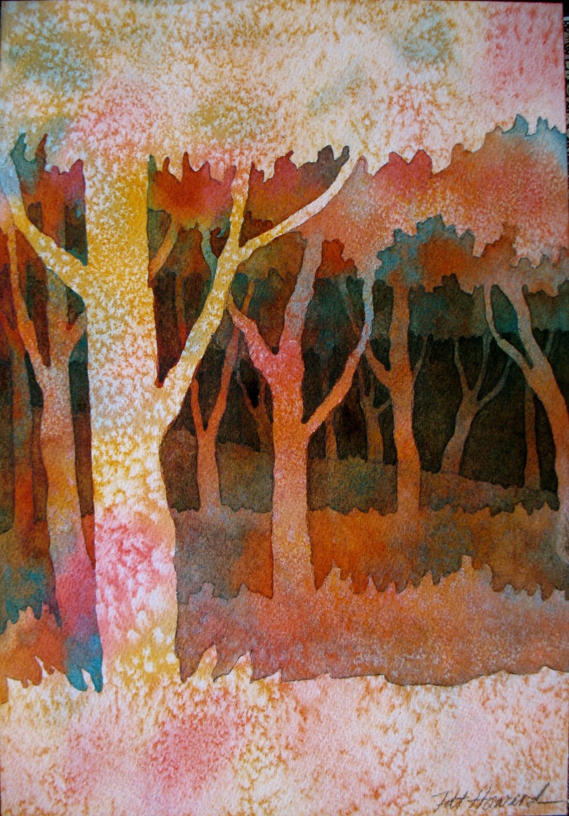 The Painted Prism WATERCOLOR Negative Painting Trees