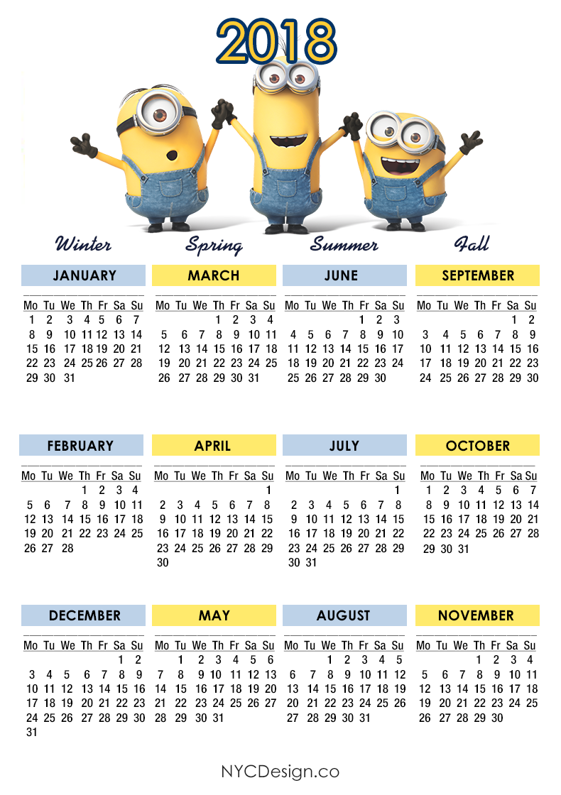 seasons calendar 2018