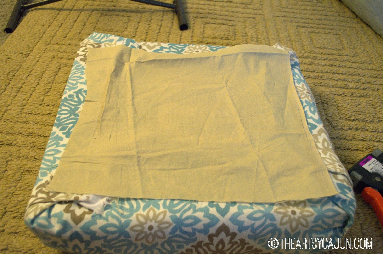 DIY, How to cheaply recover chairs The Artsy Cajun