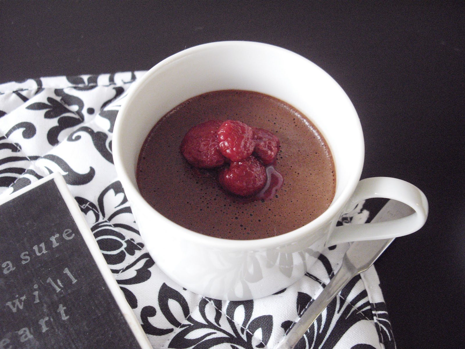 Chocolate Raspberry Pots de Crème cooking ala mel