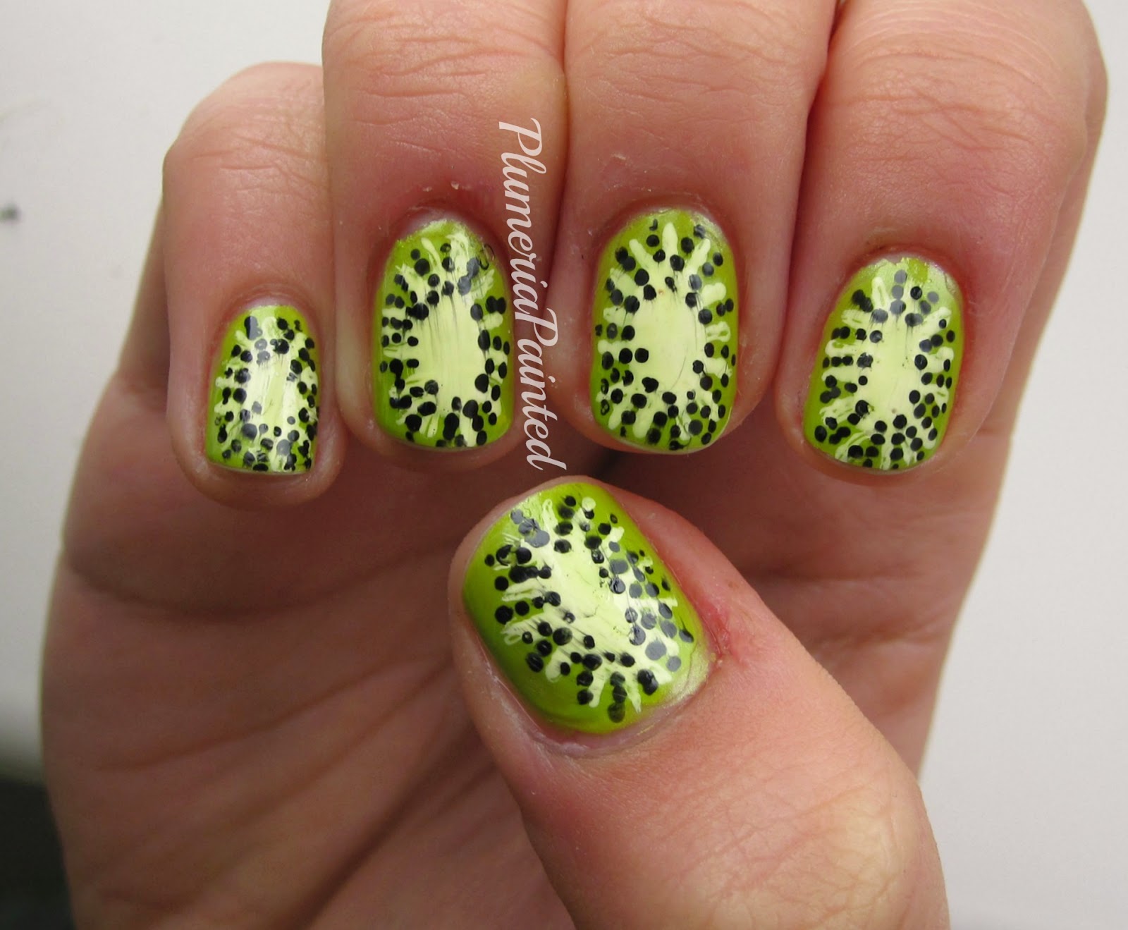 kiwi watermelon nail art
