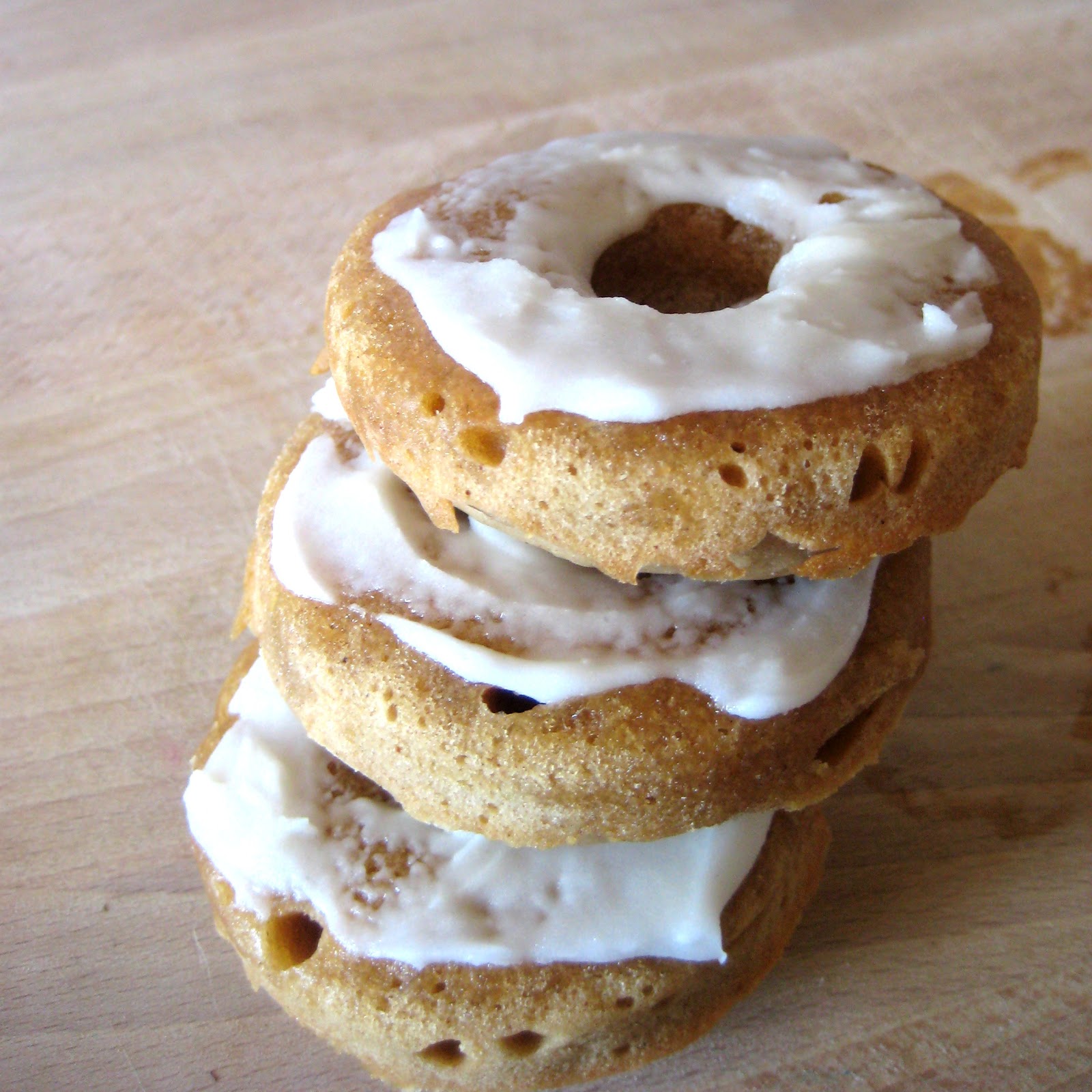 out of the frame Apple and Cinnamon Doughnuts with Maple Syrup Glaze