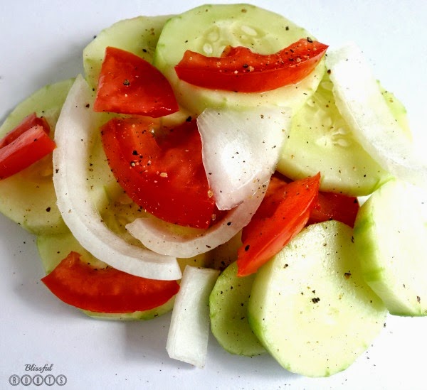 Cucumber Salad With Basil & Oregano Rice Vinegar @ Blissful Roots