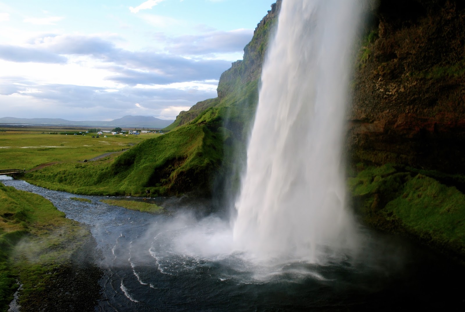 Sunset at Seljalandsfoss waterfall on the South Coast of Iceland