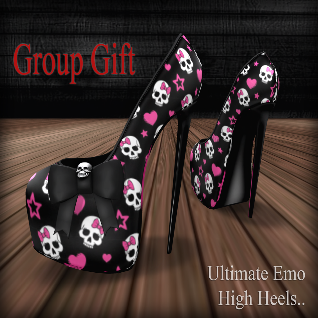 SL Freebie Addiction Skull Emo Heels LAST Day You Can Get Them for FREE