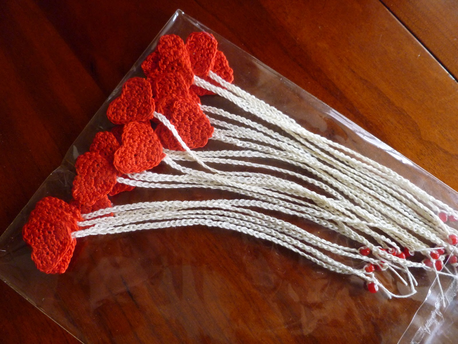 City Home/Country Home Crocheted Heart bookmarks