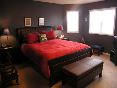 Red_Brown Masculine Bedroom Furniture