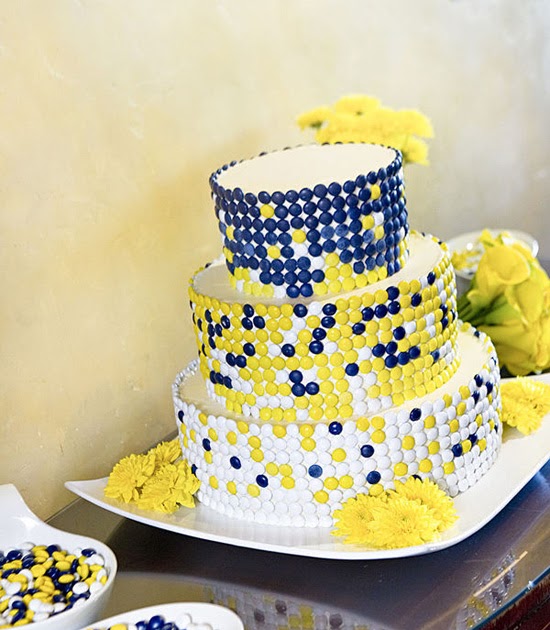 Blue and Yellow Candy Cake