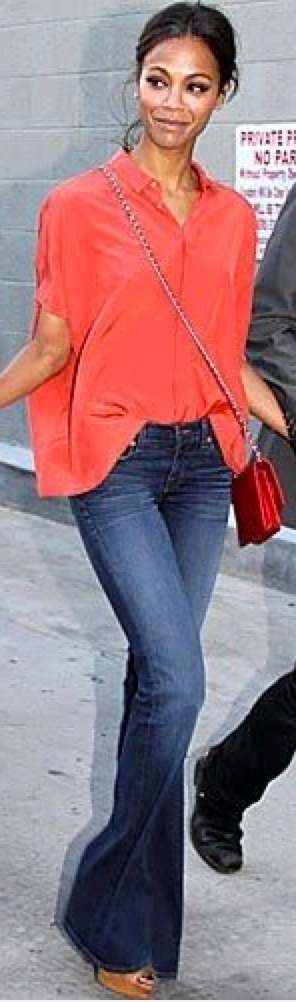 coral blouse outfit