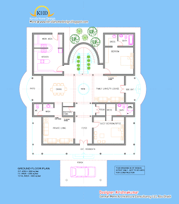 455 Square Meter (4900 Sq. Ft) Villa Elavation and Plan