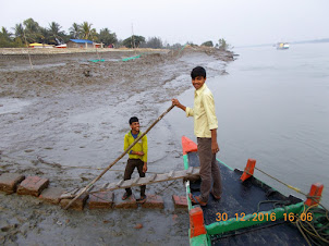 Specialized "Launch Gangway" for boarding the launch at "Low Tide"