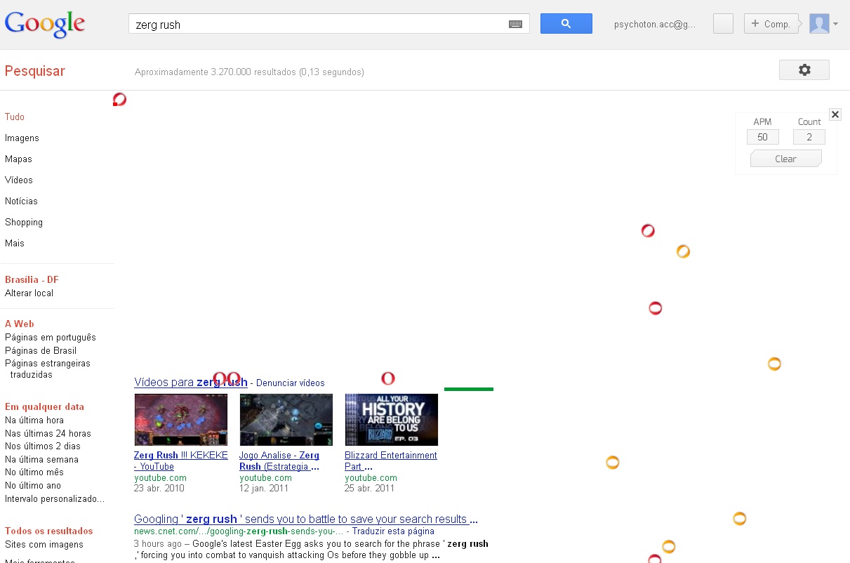 Como jogar Zerg Rush no Google