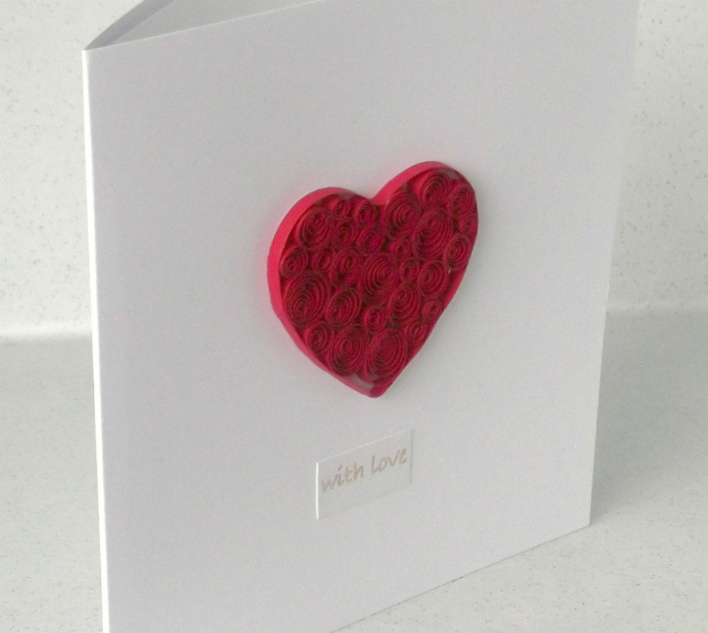 Paper Daisy Cards Quilled Valentine's card